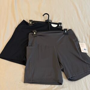 NEW NWT Danskin Women's Motivate Cross Waist Bike Shorts 2-Pack XL